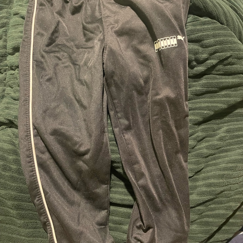 Puma Black Athletic Pants with White Accents